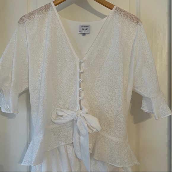 Sabo Skirt White Frilly Romper - Picture 3 of 10